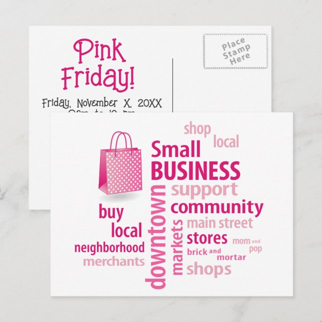 Carte Postale Personnaliser Petites entreprises (Devant / Derrière)