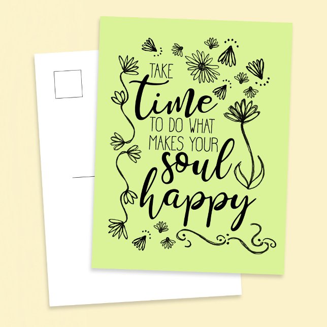 Carte Postale personnaliser 'Soul Happy' couleur arrière - plan  (Créateur téléchargé)