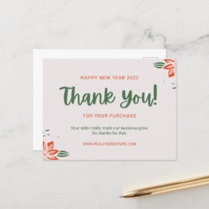 Carte Postale Personnaliser Vert Bonne année Merci client