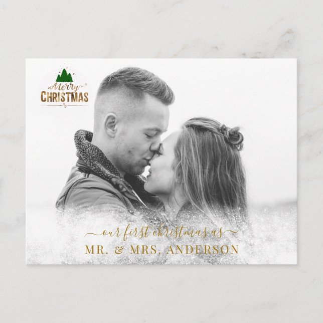 Carte Postale Personnalisierbar Foto Karte Schneeflocken (Devant)