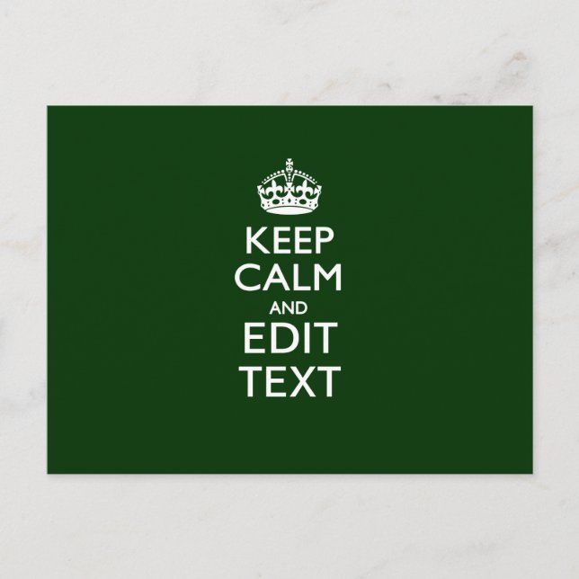 Carte Postale Personnalized Keep Calm And Have Your Text on Gree (Devant)