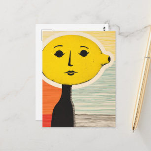 Carte Postale Personne avec un citron pour tête