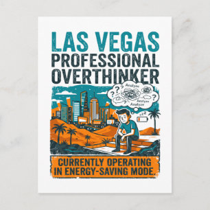 Carte Postale Personne de Las Vegas assise fatiguée batterie fai