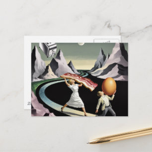 Carte Postale Personnes surréalistes au petit-déjeuner dans les 