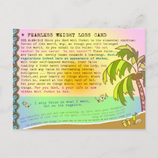 Carte Postale Perte de poids sans peur Écriture Confession