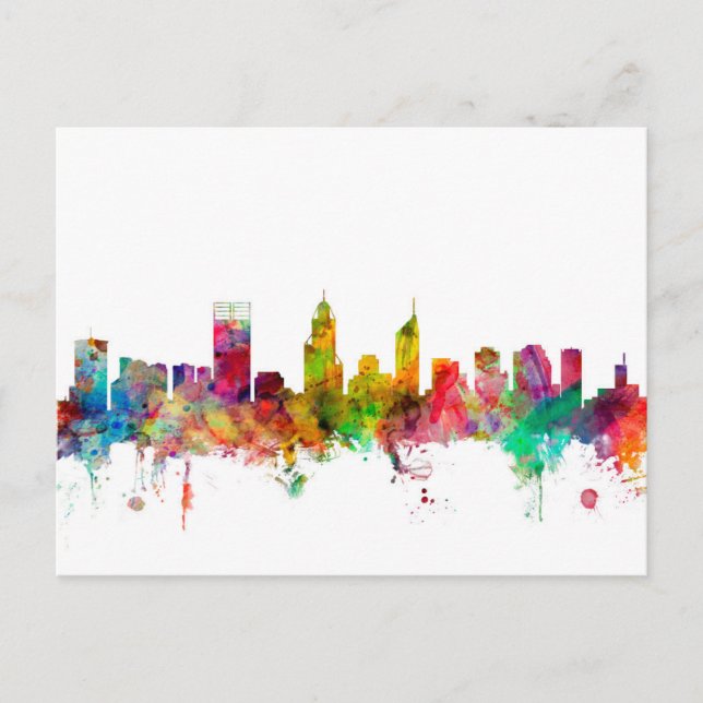 Carte Postale Perth Australia Skyline (Devant)
