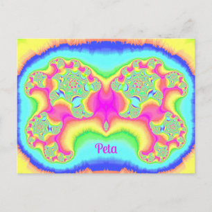 Carte Postale PETA ~ GRAS ~ FLUOR PINK ~ Conception Fractale 3D