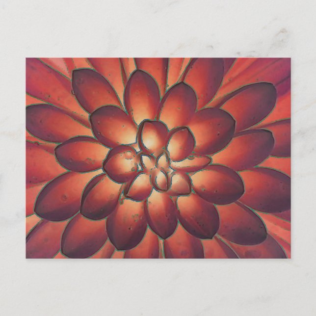 Carte Postale Pétales Art Floral Abstrait Moderne (Devant)