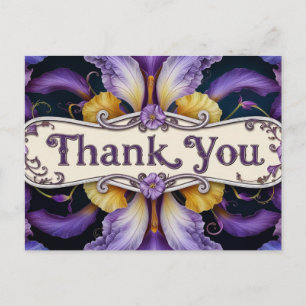 Carte Postale Pétales de fleur d'iris Merci 