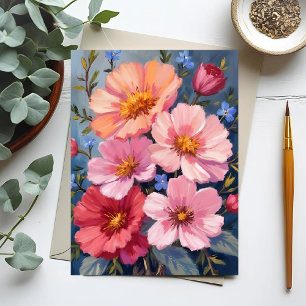 Carte Postale Pétales en Fleur Peinture Aquarelle Florale
