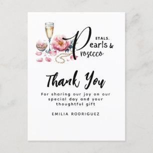 Carte Postale Petals Pearls Prosecco préfère la Fête des mariées