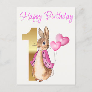 Carte Postale Peter le lapin Joyeux premier anniversaire