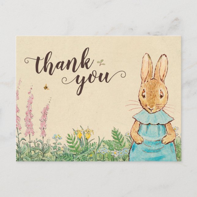 Carte Postale Peter Rabbit | Fille - Anniversaire de naissance - (Devant)
