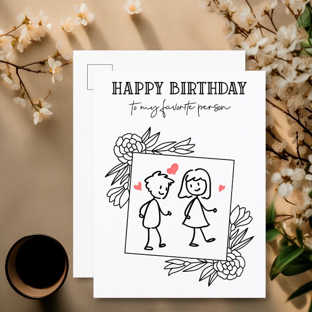 Carte Postale Petit ami d'anniversaire drôle à ma personne préfé (Créateur téléchargé)