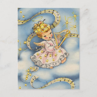 Carte Postale Petit Ange Avec Sa Harpe