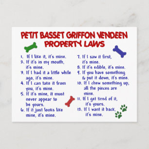 Carte Postale PETIT BASSET GRIFFON VENDEEN Propriété Lois 2