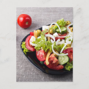 Carte Postale Petit bol de salade en légumes naturels