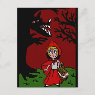 Carte Postale Petit chapeau rouge dans la forêt