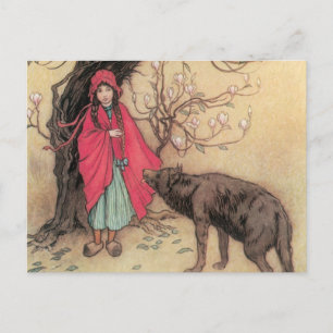 Carte Postale Petit chapeau rouge vintage par Warwick Goble