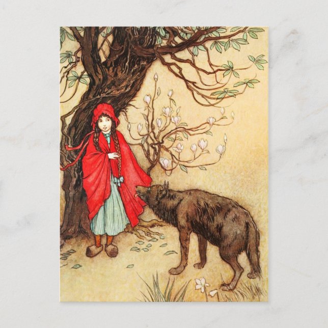 Carte Postale Petit chaperon rouge et Big Bad Wolf (Devant)