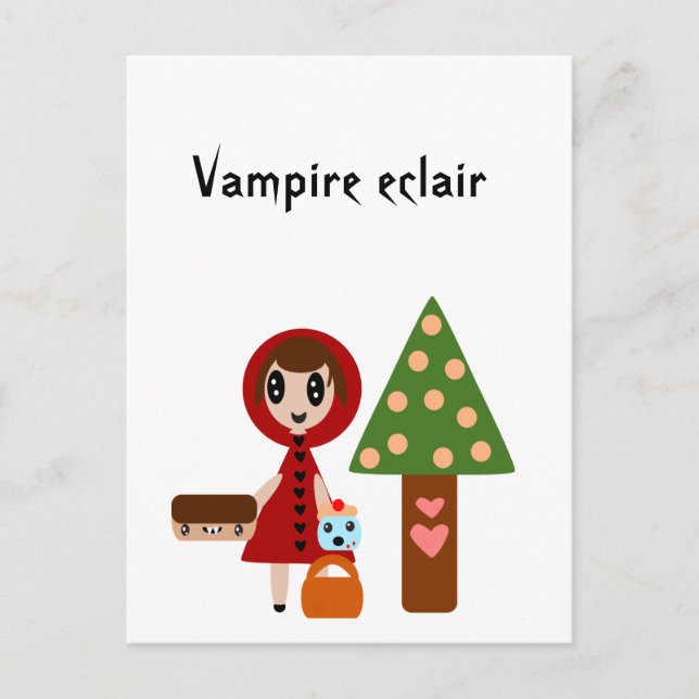 Carte Postale Petit chaperon rouge rencontre l'éclair vampire (Devant)