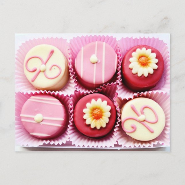 Carte Postale Petit chocolat rose et blanc (Devant)