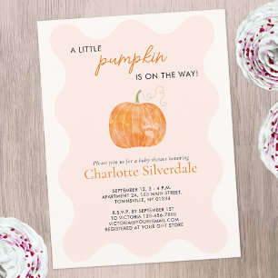 Carte Postale Petit Citrouille Automne Baby shower d'automne Inv