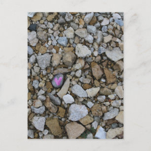 Carte Postale Petit Coeur mou pourpre sur Rocher Noir à Rocks