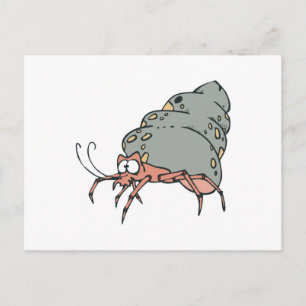Carte Postale petit crabe à herbe mignonne