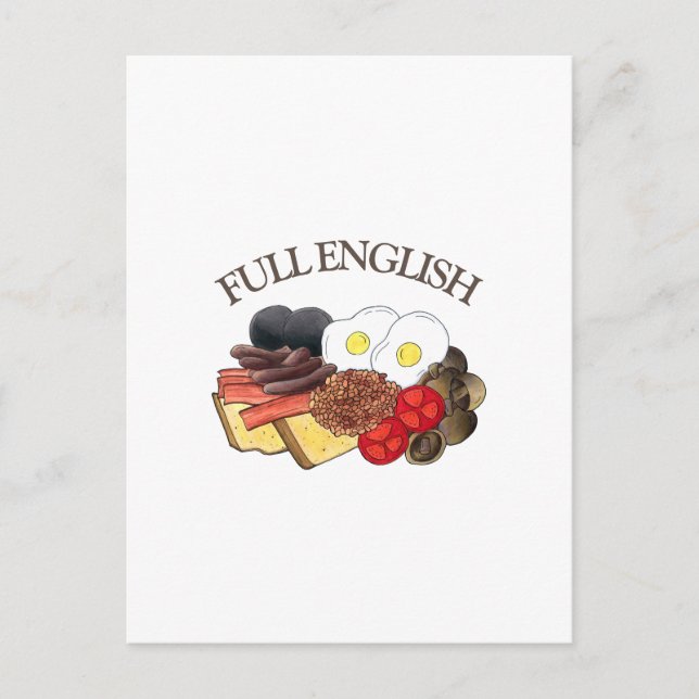 Carte Postale Petit déjeuner anglais complet Royaume-Uni Cuisine (Devant)