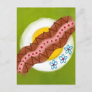 Carte Postale Petit-Déjeuner Bacon Et Oeufs