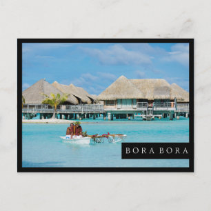 Carte Postale Petit déjeuner de style Bora Bora service en canoë