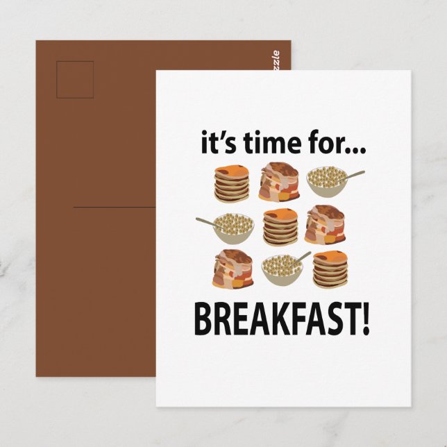 Carte Postale Petit Déjeuner Son Heure De Petit Déjeuner (Devant / Derrière)