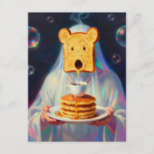 Petit déjeuner surréaliste Toast Pancakes et café