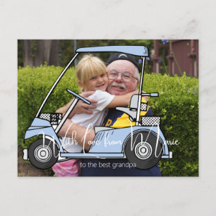 Carte Postale Petit-fils et grand-père en voiturette de golf pho