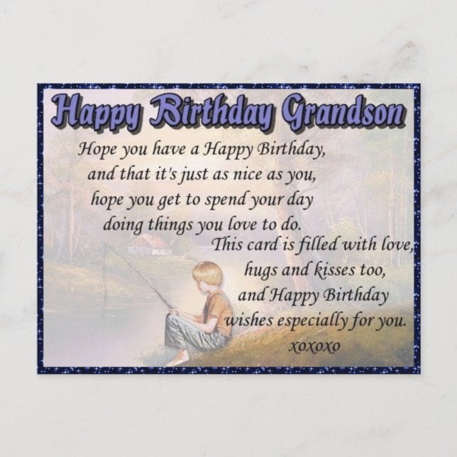 Carte Postale Petit-fils Joyeux Anniversaire (Devant)