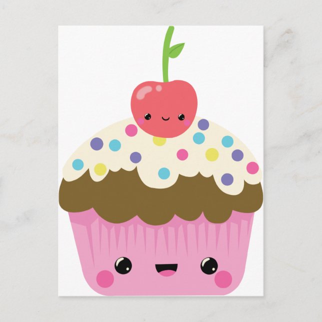 Carte Postale Petit gâteau mignon de Kawaii (Devant)