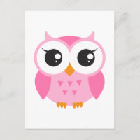 Petit hibou caricature rose pâle