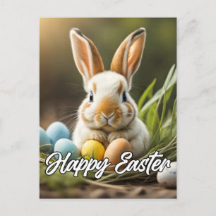Carte Postale Petit lapin de Pâques Fluffy