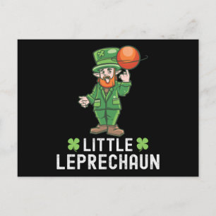 Carte Postale Petit Leprechaun - Basketball pour la Saint-Patric