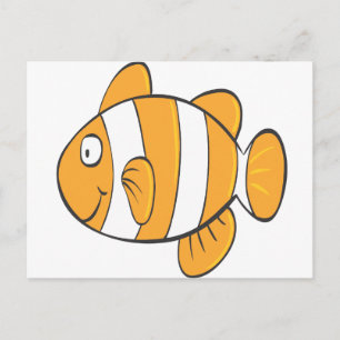 Carte Postale petit personnage de dessin animé de poisson clown