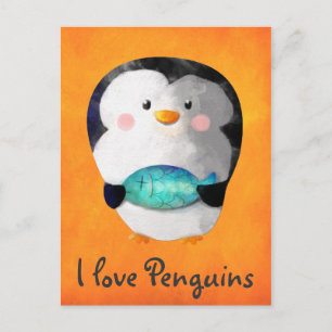 Carte Postale Petit Pingouin mignon