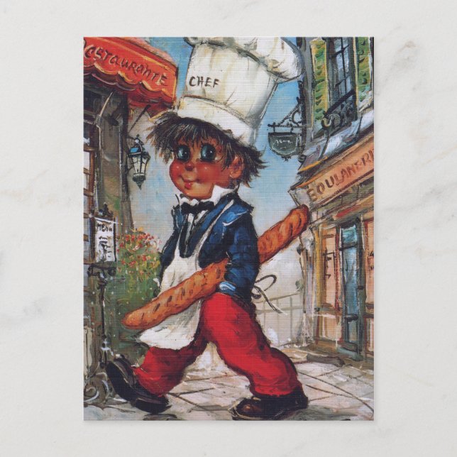 Carte Postale Petit Poulbot chef de cuisine (Devant)