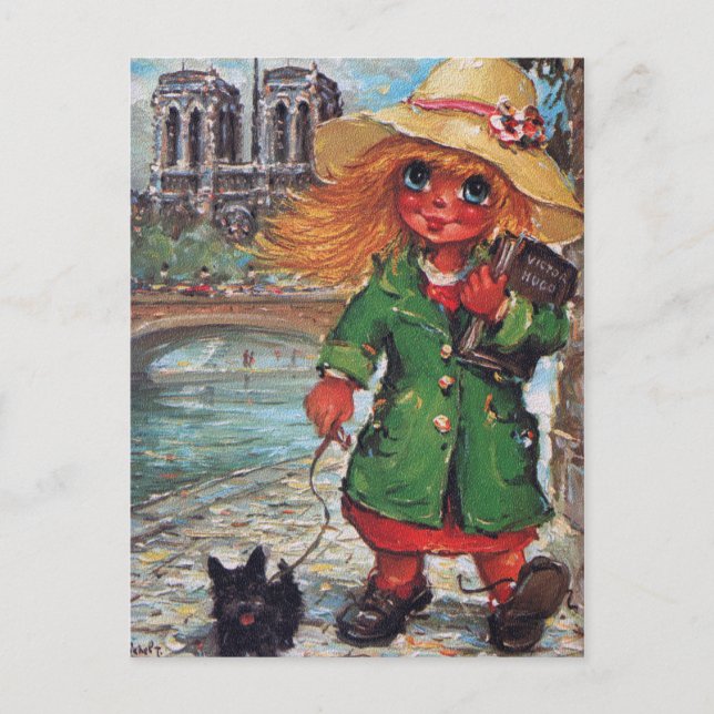 Carte Postale Petit Poulbot et petit chien (Devant)