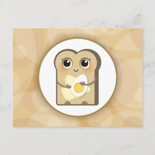 Carte Postale Petit Toast mignon - Beurre et oeuf