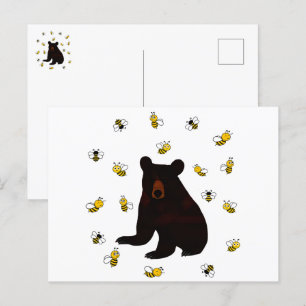 Carte Postale Petite abeille au miel