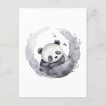 Petite Aquarelle Sleepy Bébé Panda Ours