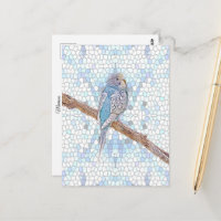 Petite bougie bleue sur arrière - plan en mosaïque