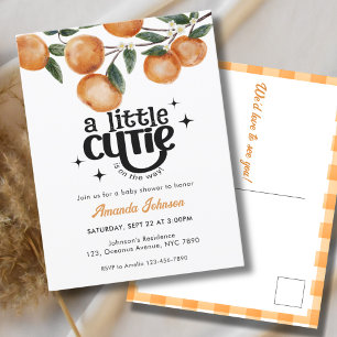 Carte Postale Petite Cutie Aquarelle Citrus Baby shower orange
