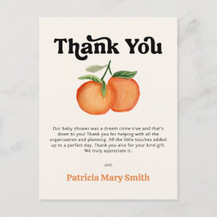 Carte Postale Petite Douce Orange Baby Shower Merci